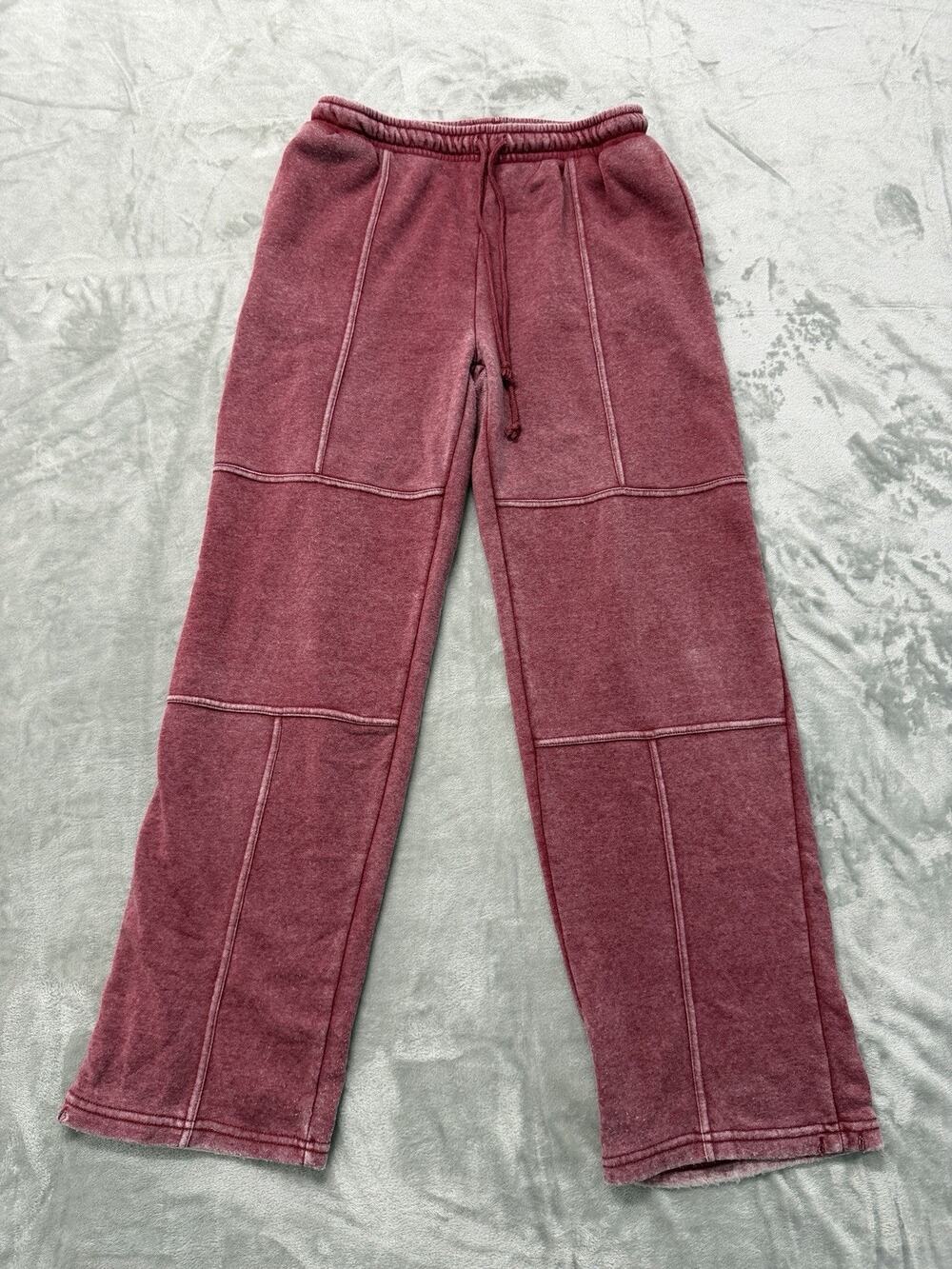 AS Revival Altard State Pink Pigment Wash Seamed Wide Leg Sweatpants Womens S